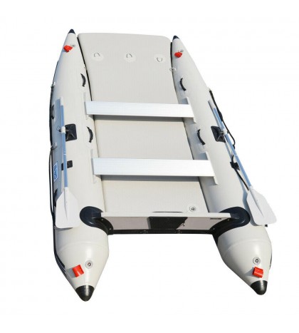 BRIS 11 ft Inflatable Catamaran Inflatable Boat Dinghy Mini Cat Boat Gray