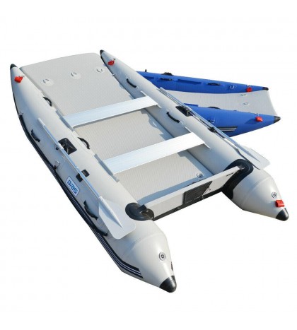BRIS 11 ft Inflatable Catamaran Inflatable Boat Dinghy Mini Cat Boat Gray