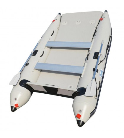BRIS 11 ft Inflatable Catamaran Inflatable Boat Dinghy Mini Cat Boat Gray