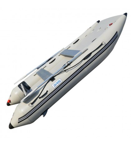 BRIS 11 ft Inflatable Catamaran Inflatable Boat Dinghy Mini Cat Boat Gray