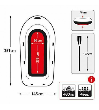 Intex Seahawk 4, 4-Person Inflatable Boat Set with Aluminum Oars and High Output