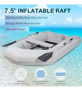 Inflatable Boat 7.5' Portable Raft for Adults Relaxing on Rivers Lakes More