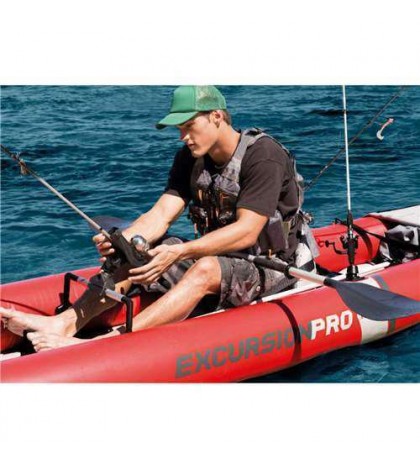 Intex Excursion Pro Inflatable 2 Person Vinyl Kayak, Oars & Pump, Red(For Parts)