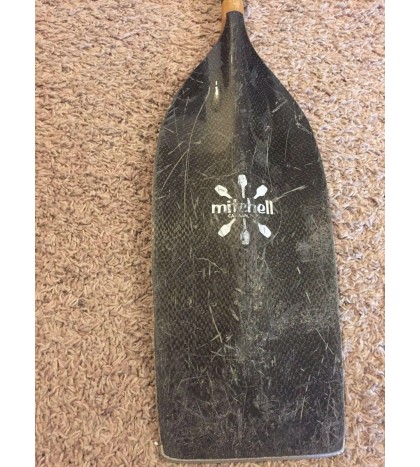 Mitchell Carbon Fiber glass rope edges aluminum tip and a wooden core paddle