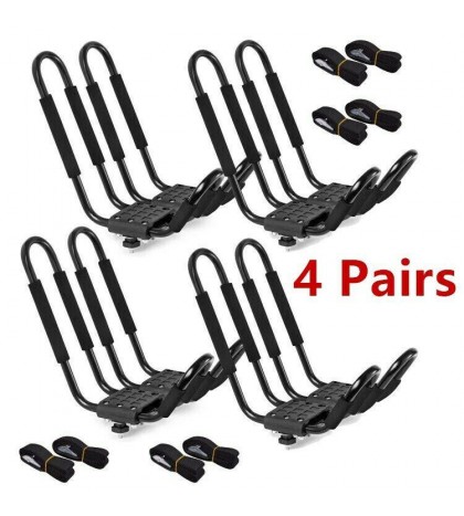 1/2/4 Canoe Boat Kayak Roof Rack Car SUV Truck Top Mount Carrier J Cross Bar