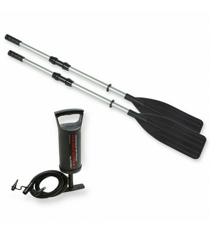 Intex Excursion 5 Inflatable Rafting and Fishing Boat with Oars + Motor Mount