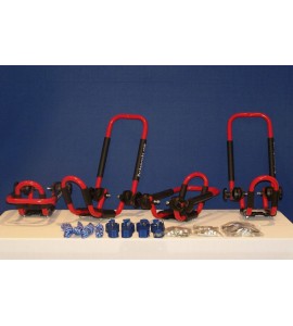 2 Sets Fire Engine Red Roof Mounted Folding Kayak J-Style Racks PK-KR FOLD RED-2 2 Sets Fire Engine Red Roof Mounted Folding Kayak J-Style Racks PK-KR FOLD RED-2