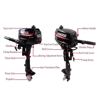 3.5HP/6HP 2-Stroke Outboard Motor Boat Engine Fishing Boat Trolling Motor