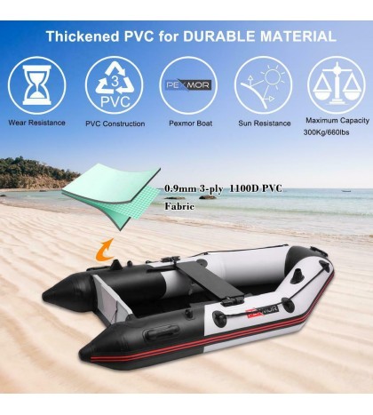 2-Person 7.5FT Inflatable Dinghy Boat Fishing Rafting Water Sports With Oars