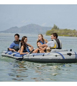 5 Person Inflatable Rafting/Fishing Boat Set 2 Oars Motor Mount USCG Certified