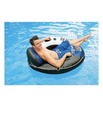 Intex River Run Inflatable Floating Tube Water Raft for Lake River Pool (4 Pack)