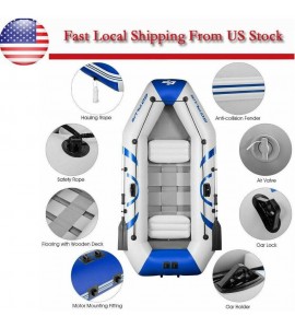 Fishing Kayak Boat Inflatable Kayak 2 3 Person Set Oars Air Pump High Pressure