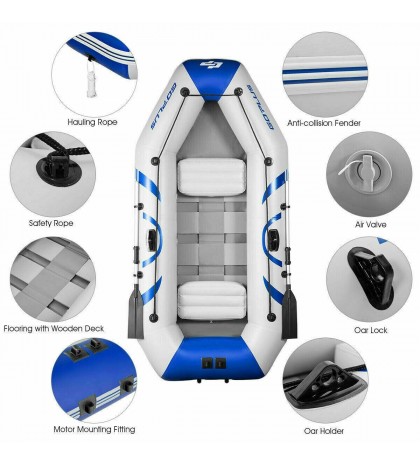 Fishing Kayak Boat Inflatable Kayak 2 3 Person Set Oars Air Pump High Pressure