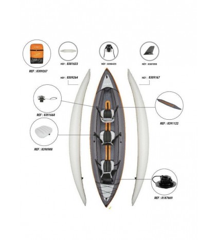 Itiwit by DECATHLON - Inflatable Cruising Kayak, 2/3-Person with carrying case