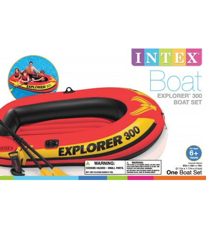Intex 3 Person Fishing Raft w/ Pump & Oars & 2 Person Raft Set w/ 2 Oars & Pump