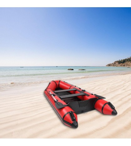Inflatable Dinghy Fishing Boat 10ft PVC Water 2 Person Adult Red And Black US