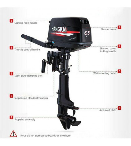 2/4-Stroke 3.5/3.6/4/6.5/7HP Air/water Cooling System Outboard Motor Boat Engine