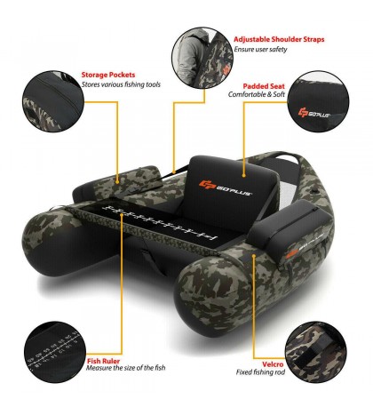 Fishing Kayak Boat Inflatable Kayak 1 Person Set Float Tube with Hand Pump Safe