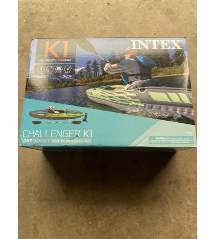 Intex Challenger K1 Inflatable Kayak Set with Oars and Air Pump