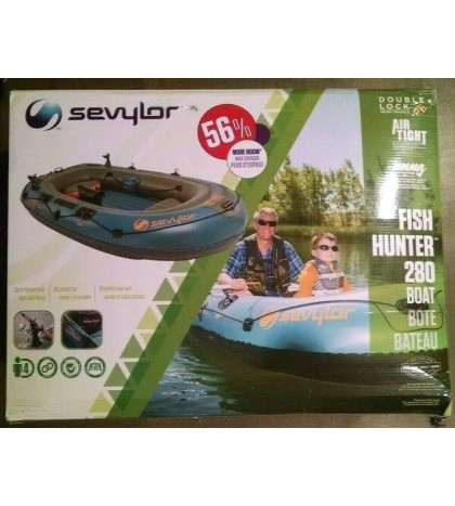 Sevylor Fish Hunter 280 Inflatable Fishing Boat NIB Raft Lake 8' 11
