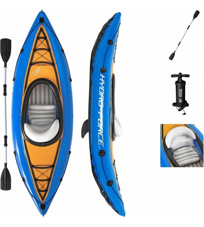 Bestway Hydro-Force Cove Champion Inflatable Kayak Set W/ Paddle + Pump NIB