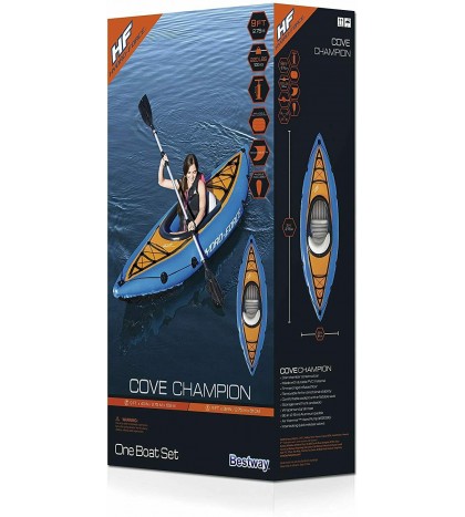 Bestway Hydro-Force Cove Champion Inflatable Kayak Set W/ Paddle + Pump NIB