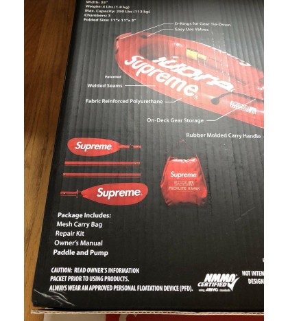 Supreme Advanced Elements Packlite Kayak Red SS18 Brand New NIB W/ Email