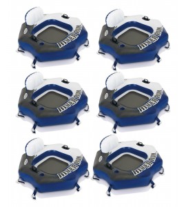 Intex River Run Connect Lounge Inflatable Floating Water Tube 58854EP (6 Pack)