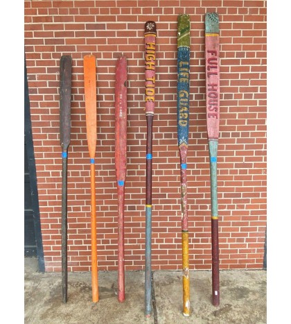 Vintage Painted Oars, Farmhouse Rustic Wall Nautical Wall Decor
