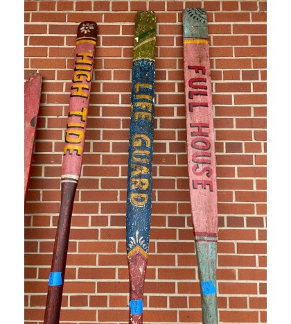 Vintage Painted Oars, Farmhouse Rustic Wall Nautical Wall Decor