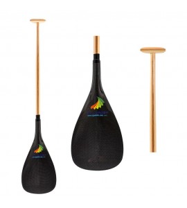 Hot Selling ZJ SPORT Outrigger Canoe Paddle With Carbon Blade Wood Bent Shaft Hot Selling ZJ SPORT Outrigger Canoe Paddle With Carbon Blade Wood Bent Shaft