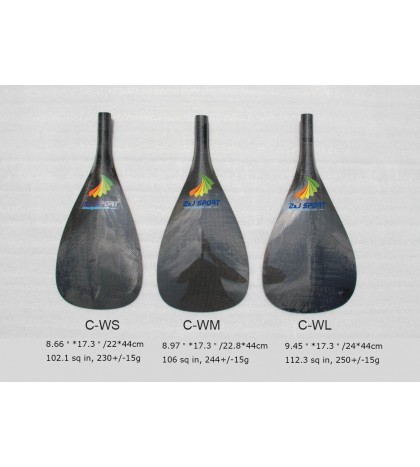 Hot Selling ZJ SPORT Outrigger Canoe Paddle With Carbon Blade Wood Bent Shaft