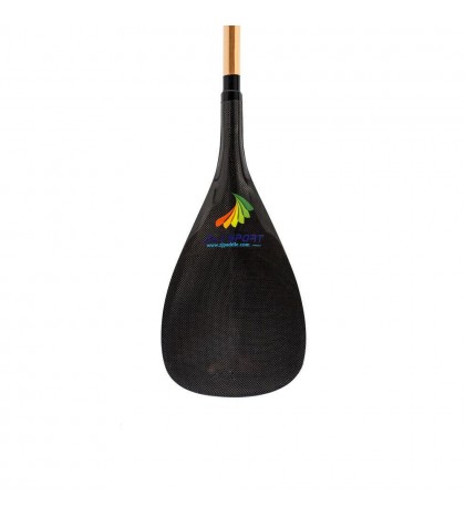 Hot Selling ZJ SPORT Outrigger Canoe Paddle With Carbon Blade Wood Bent Shaft