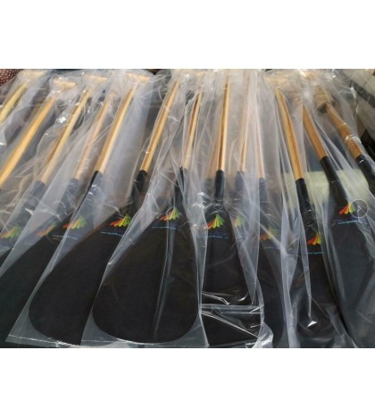 Hot Selling ZJ SPORT Outrigger Canoe Paddle With Carbon Blade Wood Bent Shaft