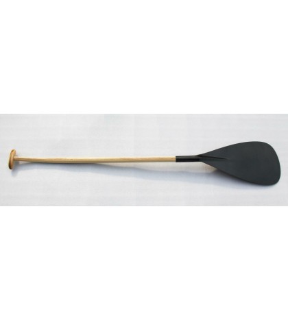 ZJ SPORT Wood Veneer Hybrid Outrigger Canoe Paddle With Wooden Bent Shaft