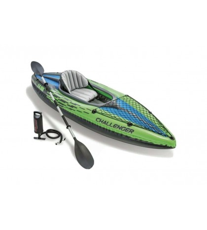 Intex Challenger K1 Inflatable Kayak Set w/ Aluminum Oars and Air Pump SHIP ASAP