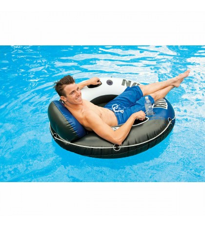 Intex Inflatable 2 Person Raft w/ Intex 1-Person Inflatable Tube (2 Pack)
