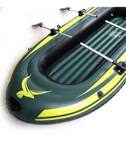 Yocalo raft Inflatable Fishing Boat Kayak,3-4 Person Boat with Aluminum Oars