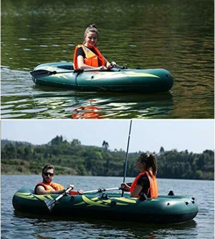 Yocalo raft Inflatable Fishing Boat Kayak,3-4 Person Boat with Aluminum Oars