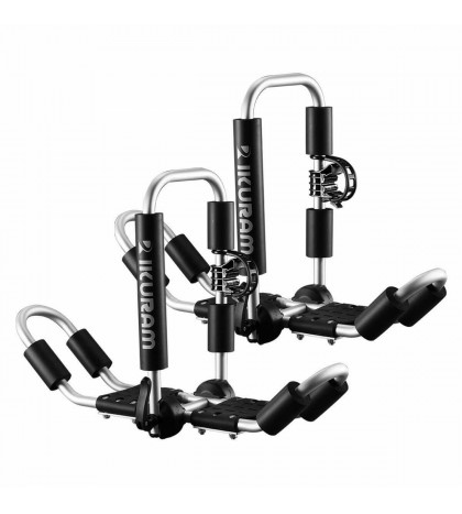 Kayak/Surf/Ski Roof Carrier Rack of Bilateral Premier J-Style Folding 4-in-1