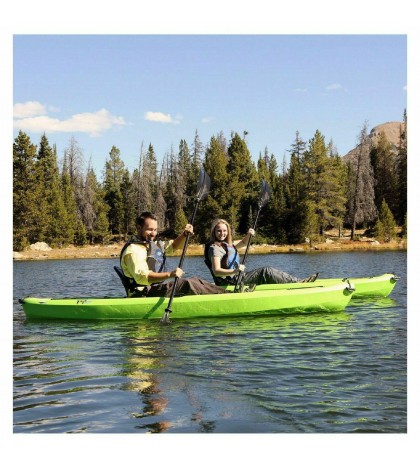‼️Lifetime Tioga 120” Kayak, 2 Pack Lime Green With 2 Paddles Sit On Top‼️