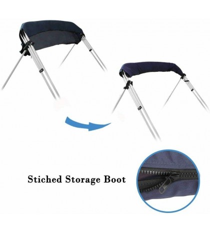 VINGLI 4 Bow Bimini Top Boat Cover Sun Shade Boat Canopy Waterproof 1 Inch 54