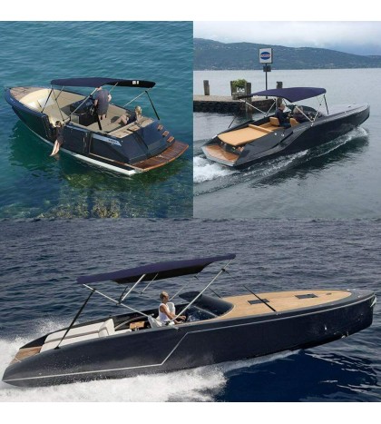 VINGLI 4 Bow Bimini Top Boat Cover Sun Shade Boat Canopy Waterproof 1 Inch 54
