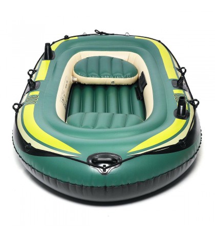 243*113cm 3 People Inflatable Fishing Rowing Boat Raft Canoe Kayak Dinghy Air