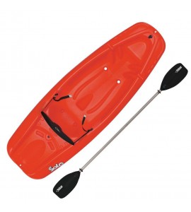 Pelican Solo 6' Sit-On-Top Youth Kayak w Kayak Accessories, Paddle & Flag Red