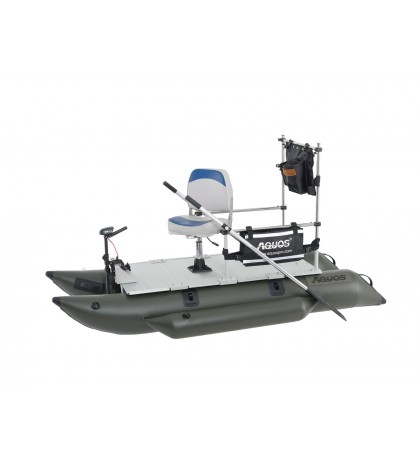 AQUOS New 8.8ft Pontoon Boat&Guardbar&Seat&BowMount 20lbs motor for Fishing