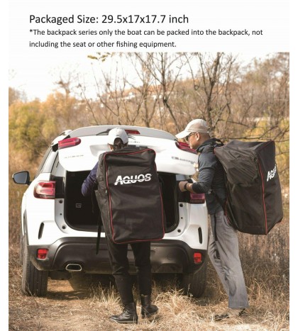 AQUOS 2021 Backpack 7.5 ft Pontoon Boat with Guard Bar and Folding Seat