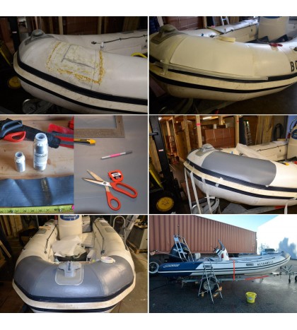 Seamax Professional 2 Part Glue Repair Kit for PVC or Hypalon Inflatable Boats