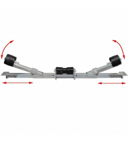 Boat Trailer Bottom Support Bracket with Keel Rollers Steel Adjustable Durable