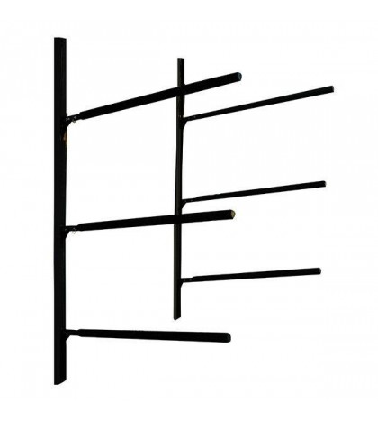 Heavy Duty Aluminum Wall Mount Kayak Storage Rack for 3 Kayaks or Canoes Outdoor